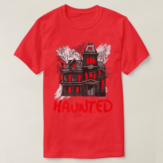 Scary Haunted House Horror Art  T-Shirt (Design vorne)