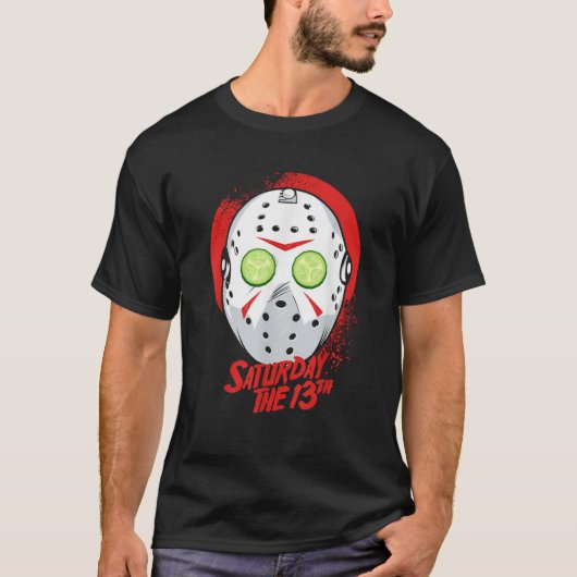 Scary Horror Saturday 13th Funny Halloween Costume T-Shirt (Vorderseite)