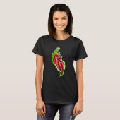 Scary Hot Ghost Pepper With Face Halloween T-Shirt (Vorne ganz)