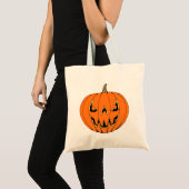 Scary Jack-o'-Lantern Halloween Design Tragetasche (Vorderseite (Produkt))
