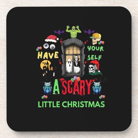 Scary Little Christmas Horror Holiday Design Getränkeuntersetzer (Vorderseite)