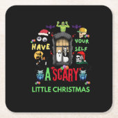 Scary Little Christmas Horror Holiday Design Rechteckiger Pappuntersetzer (Vorderseite)