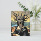 Scary Mona Lisa Horror Postkarte (Stehend Vorderseite)
