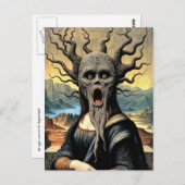 Scary Mona Lisa Horror Postkarte (Vorne/Hinten)