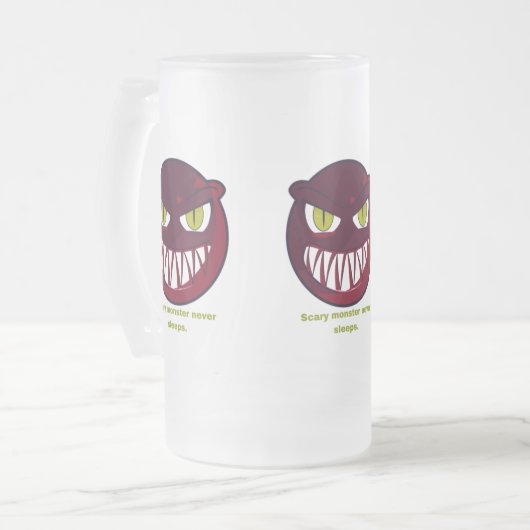 Scary monster never sleeps. mattglas bierglas (Vorderseite Links)