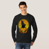 Scary Nightcat Black Cat With Yellow Eyes Pumpkin  T-Shirt (Vorne ganz)