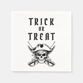 Scary Pirate Skull Trick Or Treat Halloween Serviette