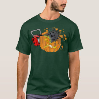 Scary Pumpkin Carving Halloween Chainsaw Pumpkin F T-Shirt