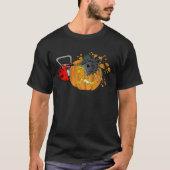 Scary Pumpkin Carving Halloween Chainsaw Pumpkin F T-Shirt (Vorderseite)