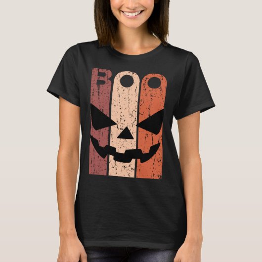 Scary Pumpkin Face Halloween Costume with Monster  T-Shirt (Vorderseite)