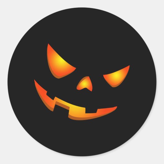 Scary Pumpkin Face Halloween Jack O Lantern Runder Aufkleber (Vorderseite)