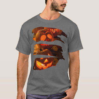 Scary pumpkin faces  Scary jack o lantern Spooky H T-Shirt