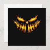 Scary Pumpkin Halloween Face Gift Idea Einladung (Vorne/Hinten)