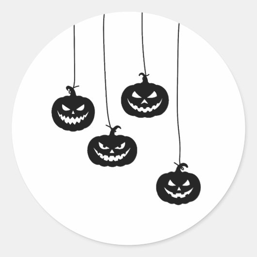 Scary Pumpkin hanging Runder Aufkleber (Vorderseite)