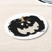 Scary Pumpkin Runder Pappuntersetzer (Angewinkelt)
