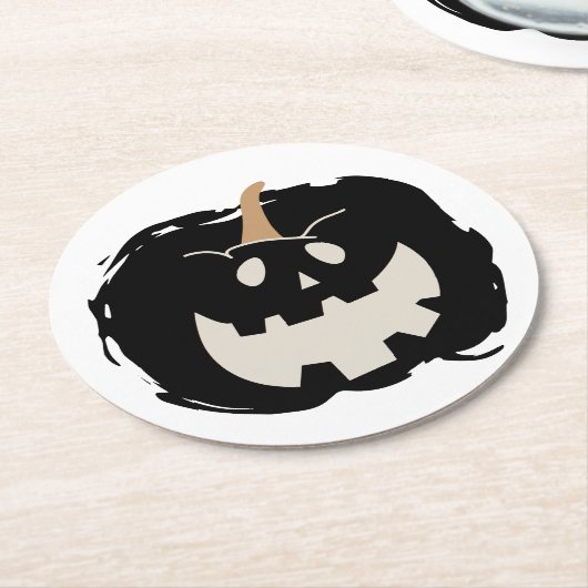 Scary Pumpkin Runder Pappuntersetzer (Angewinkelt)