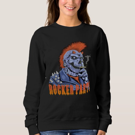 Scary Rocker party Skull horns horror Sweatshirt (Vorderseite)