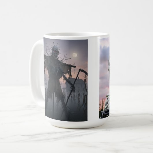 Scary Scare Crow In Corn Field Kaffeetasse (Vorderseite Links)