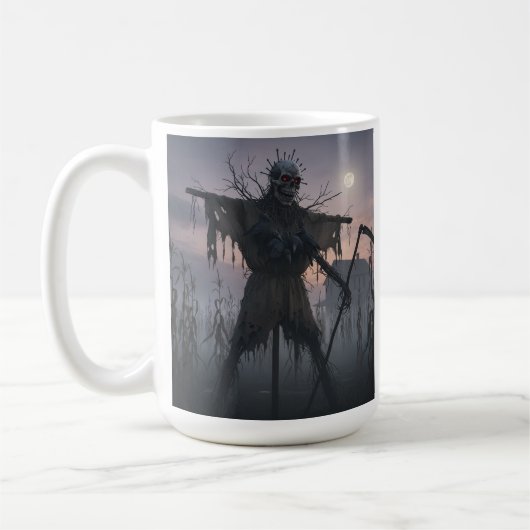 Scary Scare Crow In Corn Field Kaffeetasse (Links)