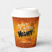 Scary Scary Night Halloween Orange ID946 Pappbecher (Vorderseite)