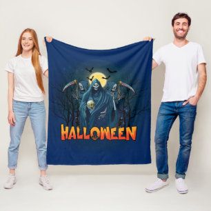 Scary Skeleton Night Halloween, mein Halloween Moo Fleecedecke