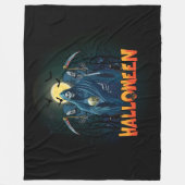 Scary Skeleton Night Halloween, mein Halloween Moo Fleecedecke (Vorderseite)