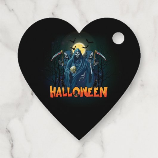 Scary Skeleton Night Halloween, mein Halloween Moo Geschenkanhänger (Rückseite)