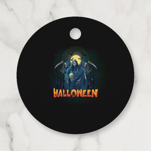 Scary Skeleton Night Halloween, mein Halloween Moo Geschenkanhänger (Rückseite)