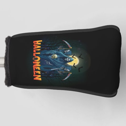 Scary Skeleton Night Halloween, mein Halloween Moo Golf Headcover (Vorderseite)
