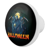 Scary Skeleton Night Halloween, mein Halloween Moo Keramikknauf (Rechts)