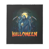 Scary Skeleton Night Halloween, mein Halloween Moo Notizblock (Vorderseite)