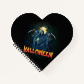 Scary Skeleton Night Halloween, mein Halloween Moo Notizblock (Vorderseite)