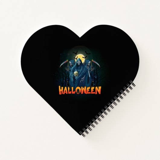 Scary Skeleton Night Halloween, mein Halloween Moo Notizblock (Rückseite)