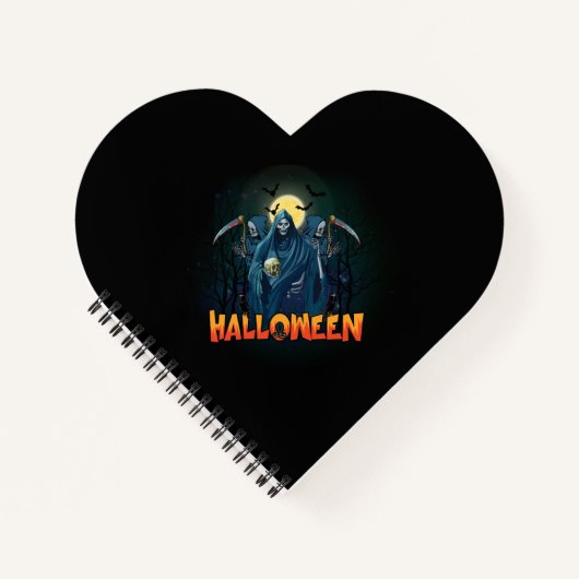 Scary Skeleton Night Halloween, mein Halloween Moo Notizblock (Vorderseite)