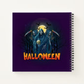 Scary Skeleton Night Halloween, mein Halloween Moo Notizblock (Rückseite)