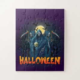 Scary Skeleton Night Halloween, mein Halloween Moo Puzzle