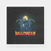 Scary Skeleton Night Halloween, mein Halloween Moo Serviette (Vorderseite)