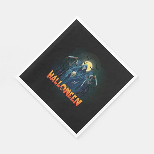 Scary Skeleton Night Halloween, mein Halloween Moo Serviette (Ecke)