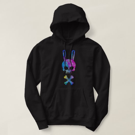 Scary Skull And Crossbones Bad Rabbit Horror Bunny Hoodie (Design vorne)