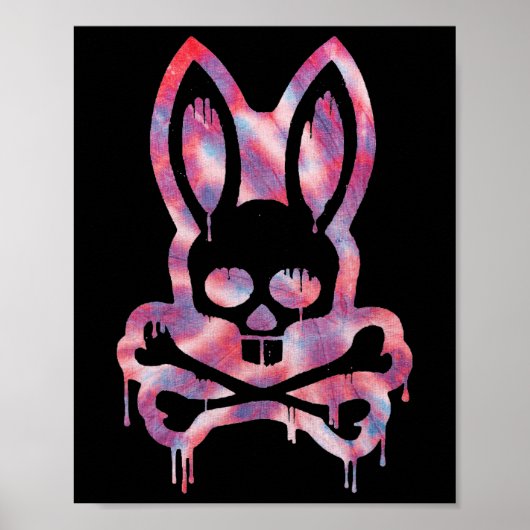 Scary Skull And Crossbones Bad Rabbit Horror Bunny Poster (Vorne)