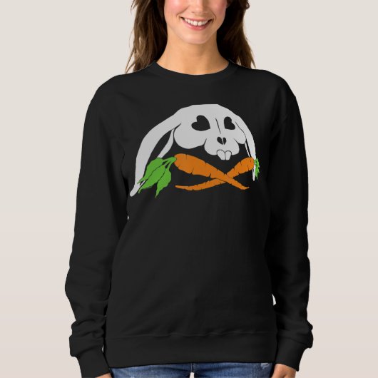 Scary Skull And Crossbones Bad Rabbit Horror Bunny Sweatshirt (Vorderseite)