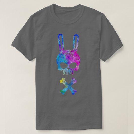 Scary Skull And Crossbones Bad Rabbit Horror Bunny T-Shirt (Design vorne)