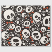 Scary Skull Halloween Pattern Geschenkpapier (Flach)