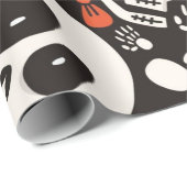 Scary Skull Halloween Pattern Geschenkpapier (Rolleneckpunkt)