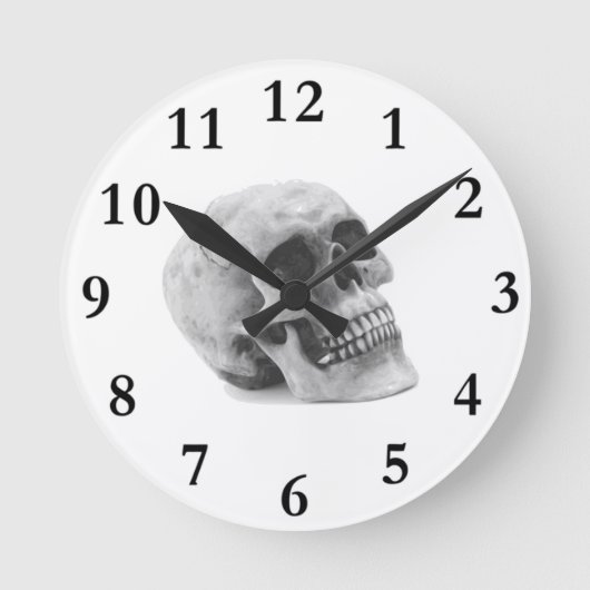 Scary Skull Halloween Runde Wanduhr (Vorderseite)