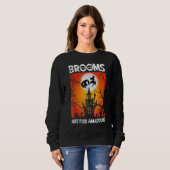 Scary Spooky Halloween Haunted Castle Night Broom Sweatshirt (Vorne ganz)