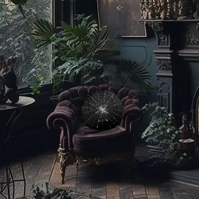 Scary Spooky Spider Web Rundes Kissen (Von Creator hochgeladen)