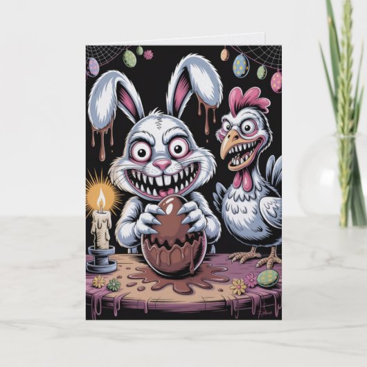 Scary Surreal Horror Easter Card Dark Holiday  Karte (Vorderseite)