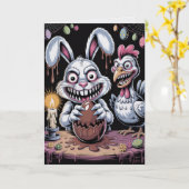 Scary Surreal Horror Easter Card Dark Holiday  Karte (Gelbe Blume)