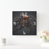 Scary Tarantula Spider Arachnophobia Quadratische Wanduhr (Zuhause)